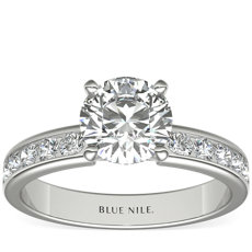 Channel Set Diamond Engagement Ring in Platinum (1/2 ct. tw.)
